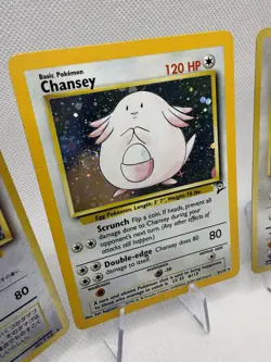 Vintage Chansey All Swirl Holo Lot of 4 Pokemon Cards English & Japanese Pokemon - Image 5