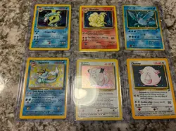Pokemon Card 6 Holos - Gyrados, Ninetails, Articuno, Vaporeon, Clefairy, Chansey - Image 1