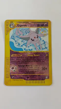 2002 Pokemon Espeon 6/12 BOX TOPPER Jumbo Card Reverse Holo Aquapolis - Image 1