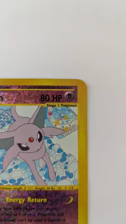 2002 Pokemon Espeon 6/12 BOX TOPPER Jumbo Card Reverse Holo Aquapolis - Image 3