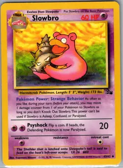 Slowbro 43/62 Non Holo Fossil - Pokemon Card - NM - Image 1
