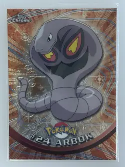2000 Topps Chrome Pokemon Arbok #24 Base Card - TV Animation Edition - Image 1