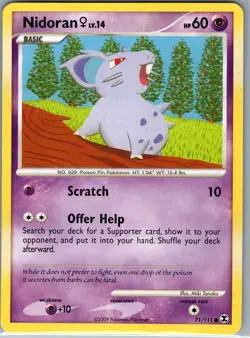 Nidoran F 71/111 Non Holo Rising Rivals - Pokemon Card - NM - Image 1
