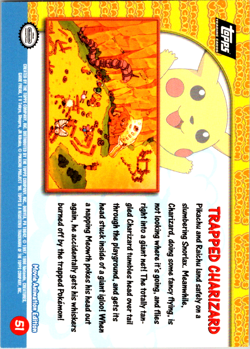 Pokemon Topps Pikachu's Vacation Trapped Charizard #51 Near Mint - Image 2
