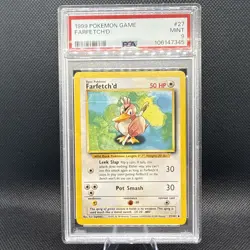 1999 Pokemon Base Set Unlimited Farfetch'd #27 PSA 9 - Image 1