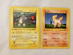 Pokemon 1999 Shadowless Base Set 1st Edition!! Ponyta (60) & Magnemite (53) (MP) - Image 2