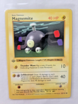 Pokemon 1999 Shadowless Base Set 1st Edition!! Ponyta (60) & Magnemite (53) (MP) - Image 3