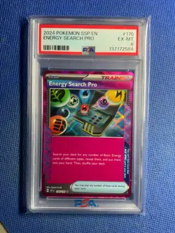 2024 POKEMON SSP EN-SURGING SPARKS #176 ENERGY SEARCH PRO PSA 6 - Image 1