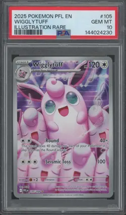 2025 Pokemon TCG PFL EN Illustration #105 Wigglytuff Rare Gem Mint PSA 10 - Image 1