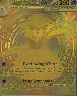 Pokemon TCG Mega Gardevoir EX 187/132 Mega Evolutions Gold Hyper Rare Mint - Image 3