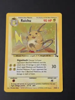 Raichu holo #14/62 Fossil NM/LP Pokemon 1999 - Image 1