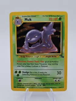 Pokemon TCG Muk 13/62 Holo Rare Fossil Set WOTC 1999 NM Condition - Image 1