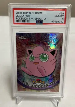 2000 TOPPS CHROME POKEMON T.V. SPECTRA #39 JIGGLYPUFF PSA 8 - Image 1