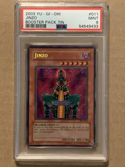 2003 Yu-Gi-Oh! Jinzo BPT-011 Secret Rare PSA 9 MINT - Image 1
