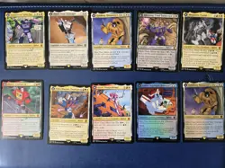 MtG Universes Beyond Transformers BOT Set Of 10 Cards Including Two Foils - Image 1