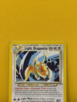 Pokemon TCG Light Dragonite Neo Destiny Holo Card 14/105 MP - Image 2