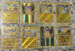 Pokemon TCG Pikachu Reverse Foil Lot - Lot Of 8 Pokemon TCG Pikachu Cards - Image 1