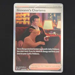Pokemon TCG Card Giovanni's Charisma 204/165 S&V 151 SIR *English* - NM - Image 1