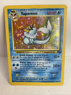 Pokemon TCG Vaporeon Holo Rare Card 12/64 Jungle Unlimited Vintage 1999 WOTC HP - Image 1