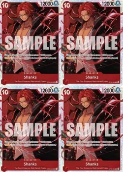 ONE PIECE CARD GAME SHANKS OP09-004 SR ENGLISH PLAYSET X4 - Image 1