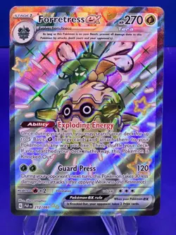 Forretress ex 212/091 SV: Paldean Fates Shiny Holo Rare Pokemon Card nm - Image 1