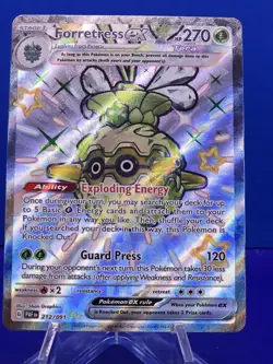 Forretress ex 212/091 SV: Paldean Fates Shiny Holo Rare Pokemon Card nm - Image 2