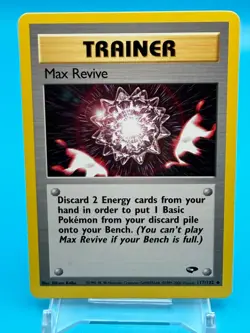 Vintage Max Revive Pokemon Trainer Card - Gym Challenge #117 Near Mint TCG - Image 1