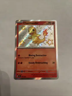 Pokemon TCG Charmander 109/091 Paldean Fates 2024 Shiny Rare Card - Image 3