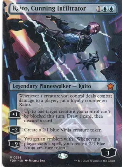 MTG: Foundations: Borderless Kaito, Cunning Infiltrator: LP Condition - Image 1