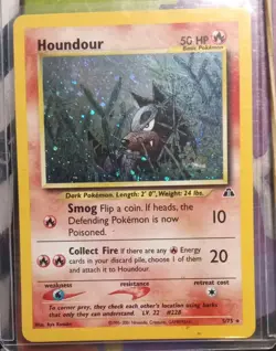 Pokemon TCG Houndour 5/75 Holo Unlimited Neo Discovery NM Rare - Image 1