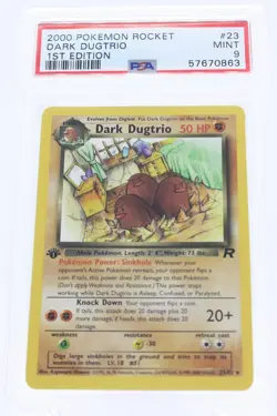 PSA 9 MINT 2000 Pokemon Team Rocket #23 1st Edition Dark Dugtrio !!! - Image 1