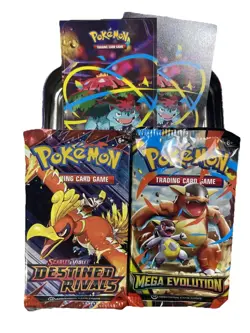 Pokemon TCG Tin Sealed Venusaur 2 Booster Packs Destined Rivals Mega Evolution - Image 2