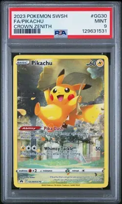 2023 POKEMON SWORD AND SHIELD CROWN ZENITH #GG30 FA/PIKACHU CROWN ZENITH PSA 9 - Image 1