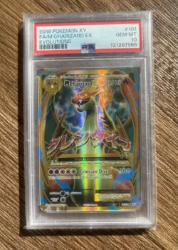Pokemon XY Evolutions 2016 Full Art FA Mega M Charizard EX #101/108 PSA 10 - Image 1