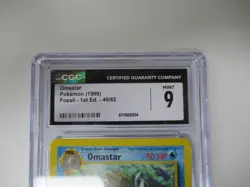 1999 Pokemon Fossil Omastar 40/62 1st Edition CGC 9 - Image 2
