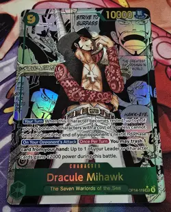 One Piece CCG Dracule Mihawk OP14-119 MANGA Rare English Near Mint - Image 2
