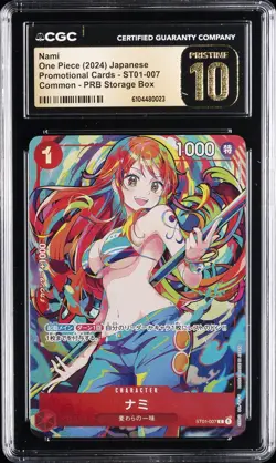 2024 ONE PIECE JAPANESE PROMO CARDS COMMON PRB STORAGE BOX NAMI CGC 10 PRISTINE - Image 1