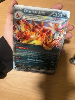 Pokemon Charizard ex 196 + 054Jumbo Tera Holo 330 HP Stage 2 English Card - Image 1