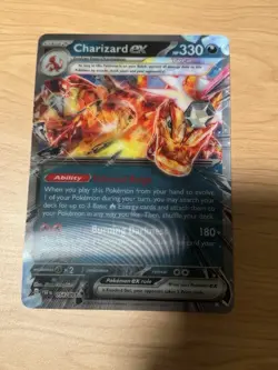 Pokemon Charizard ex 196 + 054Jumbo Tera Holo 330 HP Stage 2 English Card - Image 2