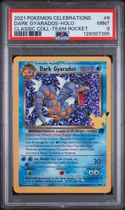 Dark Gyarados 8/82 Classic Collection Celebrations Pokemon Card PSA 9 MINT - Image 1
