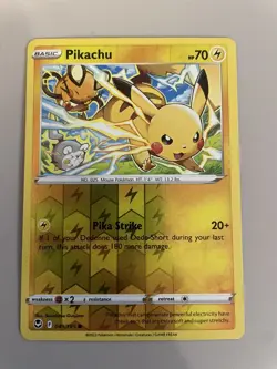 Pikachu 049/195 Reverse Holo - SWSH12: Silver Tempest Pokemon Card (NM) - Image 1