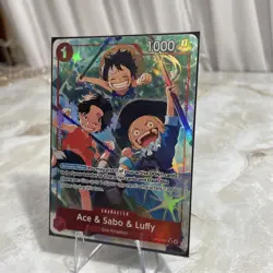 SUPER RARE Alt Art - Ace & Sabo & Luffy - Op13-007 One Piece Card Game - Image 3