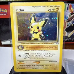 Pokemon Pichu TCG Neo Genesis Holo Card 12/111 Unlimited Holo Rare - Image 2