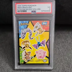 Pokemon Topps Blue Label Sticker Card - Eevee Chansey Cubone Zubat PSA Graded - Image 1