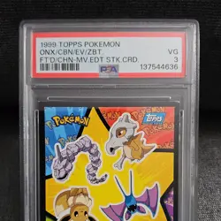 Pokemon Topps Blue Label Sticker Card - Eevee Chansey Cubone Zubat PSA Graded - Image 2