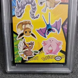 Pokemon Topps Blue Label Sticker Card - Eevee Chansey Cubone Zubat PSA Graded - Image 3