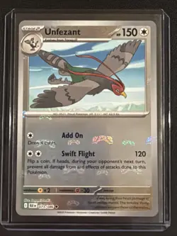 Unfezant 073/086 Pokemon Black Bolt Master Ball Reverse Holo Card NM Condition - Image 1