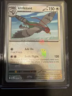 Unfezant 073/086 Pokemon Black Bolt Master Ball Reverse Holo Card NM Condition - Image 3