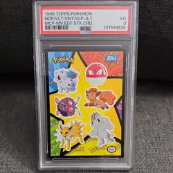 Pokemon Topps Blue Label Sticker Card - Nidoran Voltorb Vulpix Jolteon 1st Print - Image 1