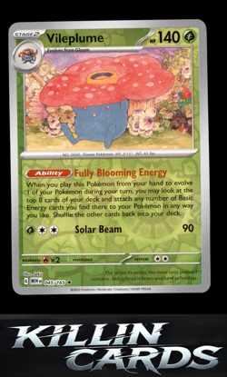 Reverse Holofoil Vileplume 045/165 Pokemon Rare SV: Scarlet & Violet 151 Card NM - Image 1